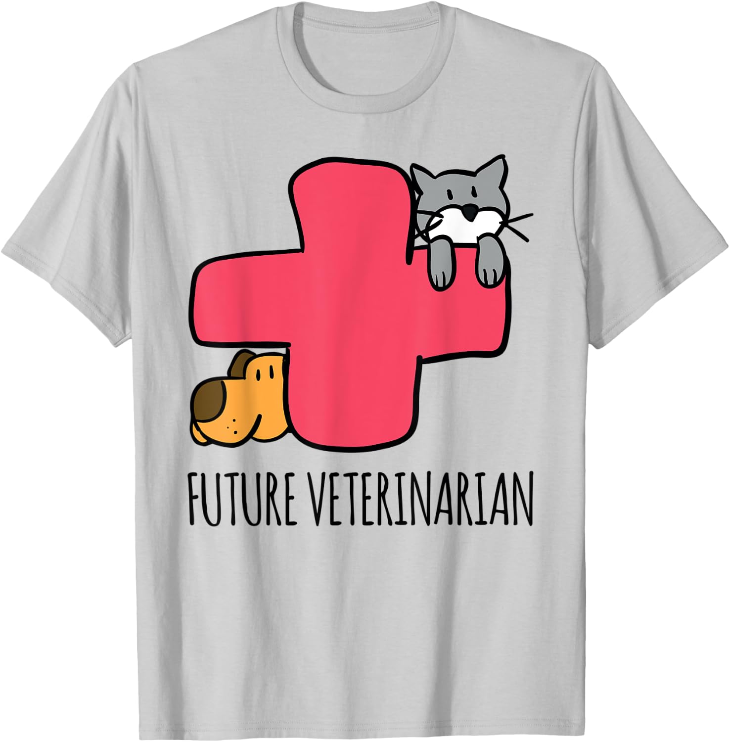 Future Veterinarian Funny Vet Student Animal Doctor Fun Gift T-Shirt - T-Shirt | Ash