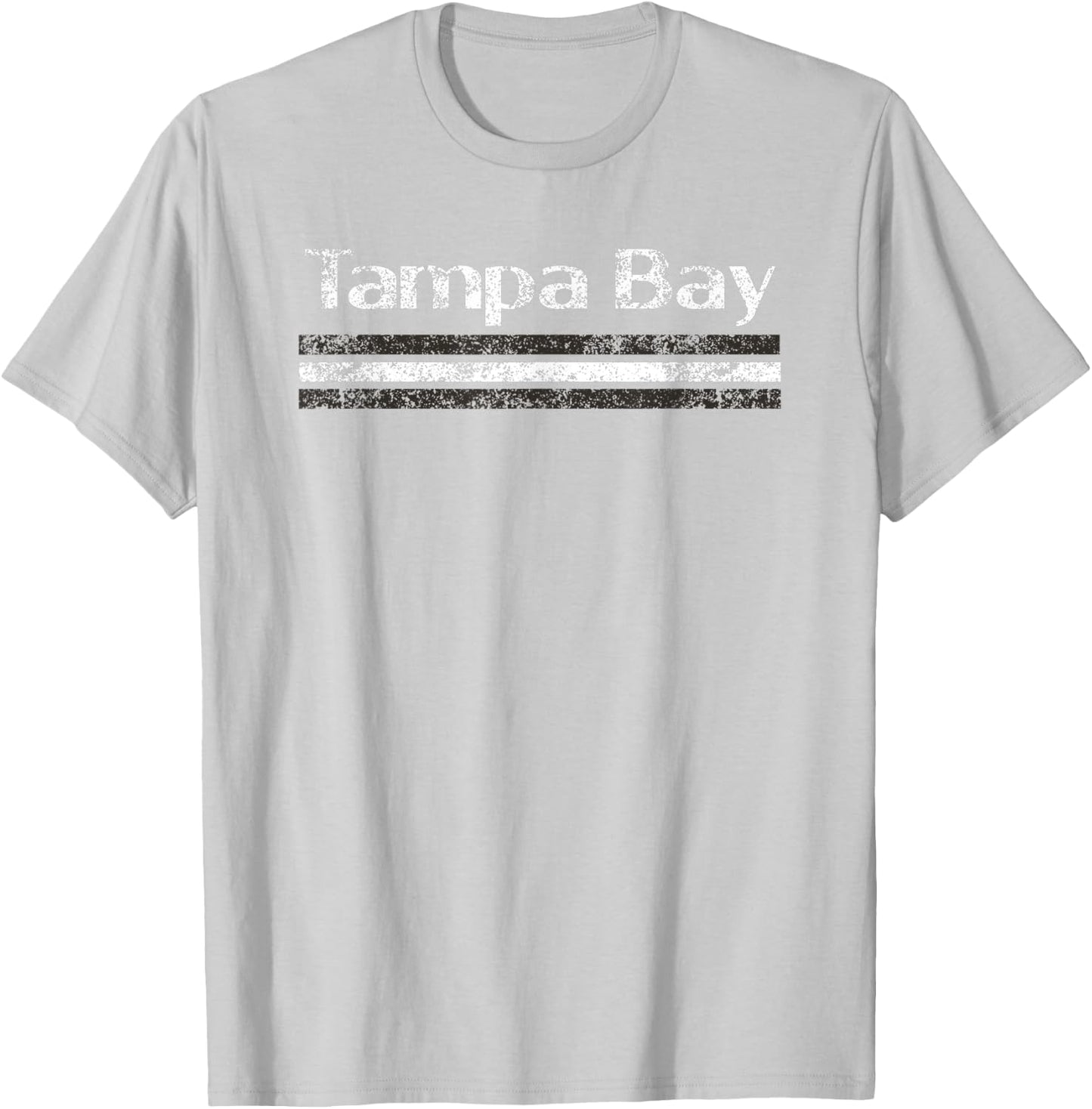 Tampa Bay Florida Retro Vintage Weathered Stripe Throwback T-Shirt - T-Shirt | Ash