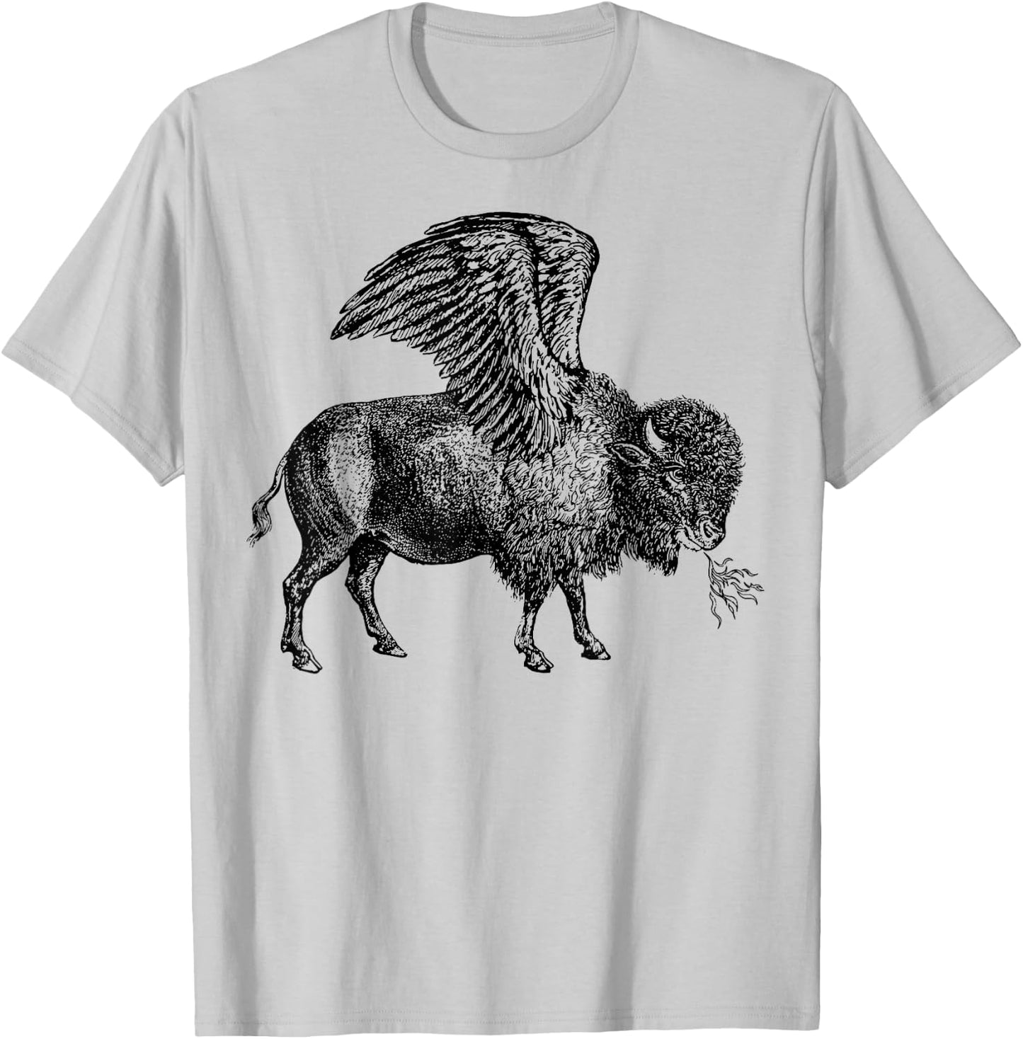 Funny design Buffalo Wings Hot Foodie Chicken Bison Vintage T-Shirt - T-Shirt | Ash
