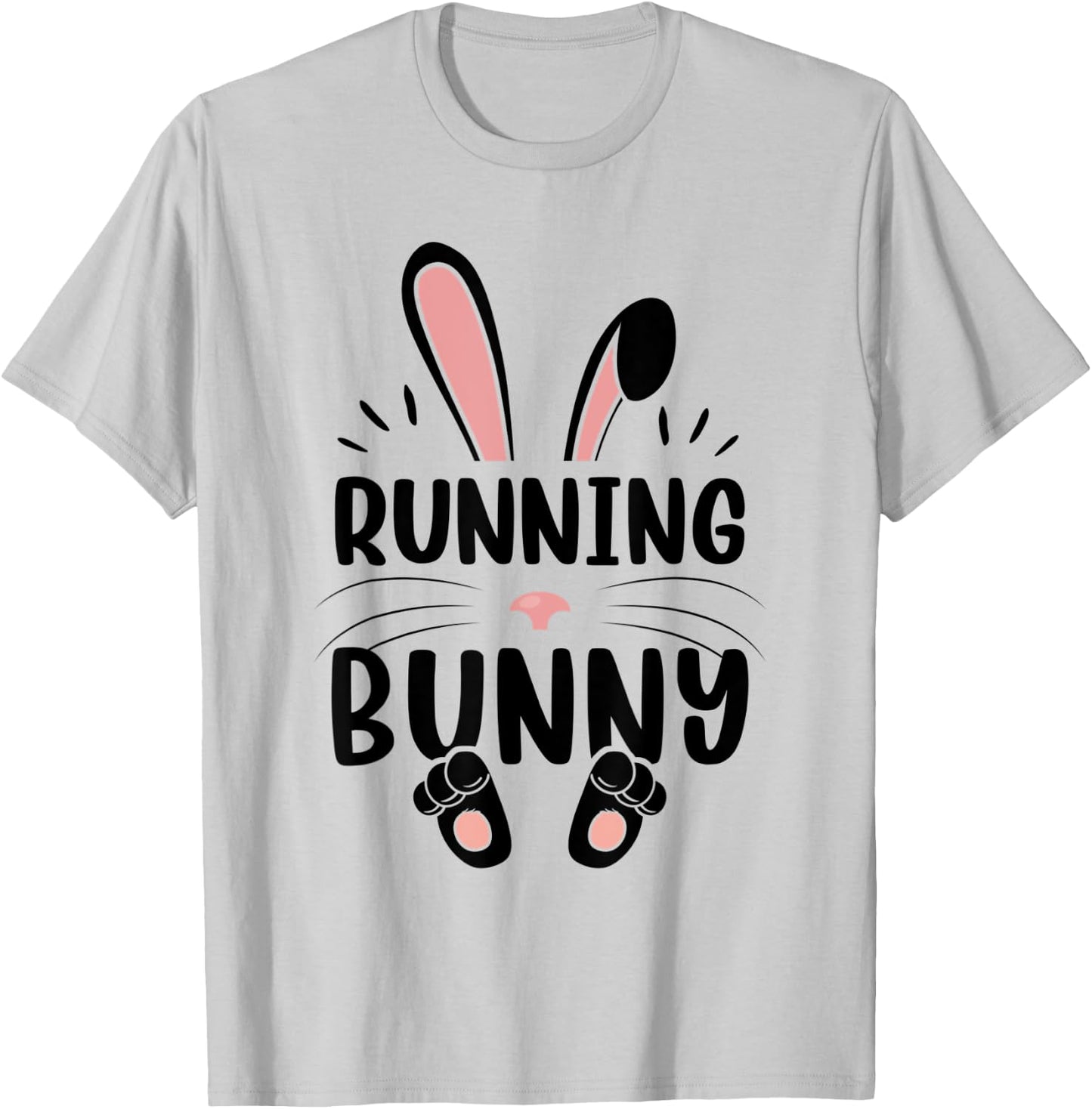 Running Bunny Funny Matching Easter Bunny Egg Hunting T-Shirt - T-Shirt | Ash