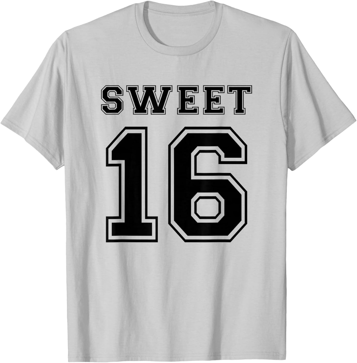 Girls Sweet 16 Present Birthday Party Football Jersey T-Shirt - T-Shirt | Ash