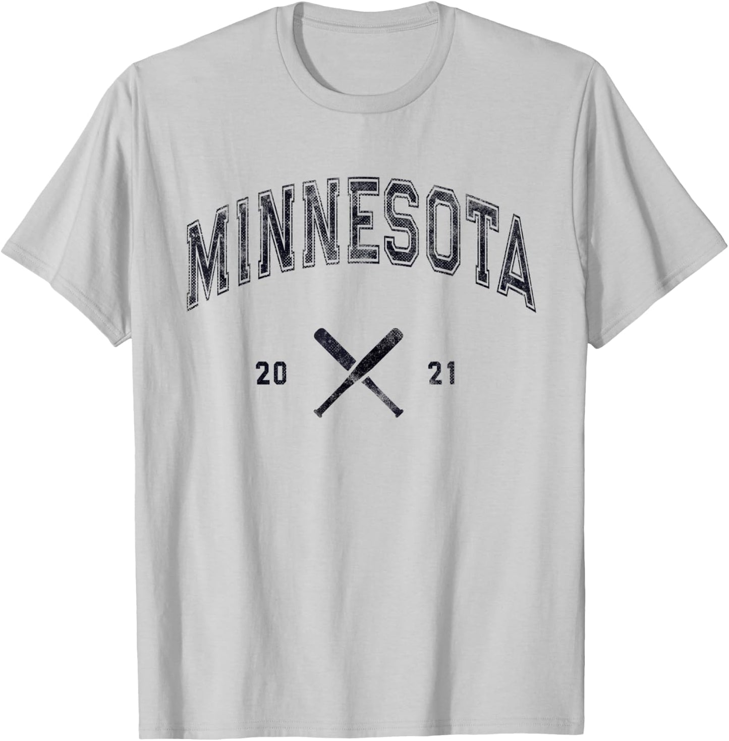 MINNESOTA Baseball State Softball Love MN 2021 Vintage T-Shirt - T-Shirt | Ash