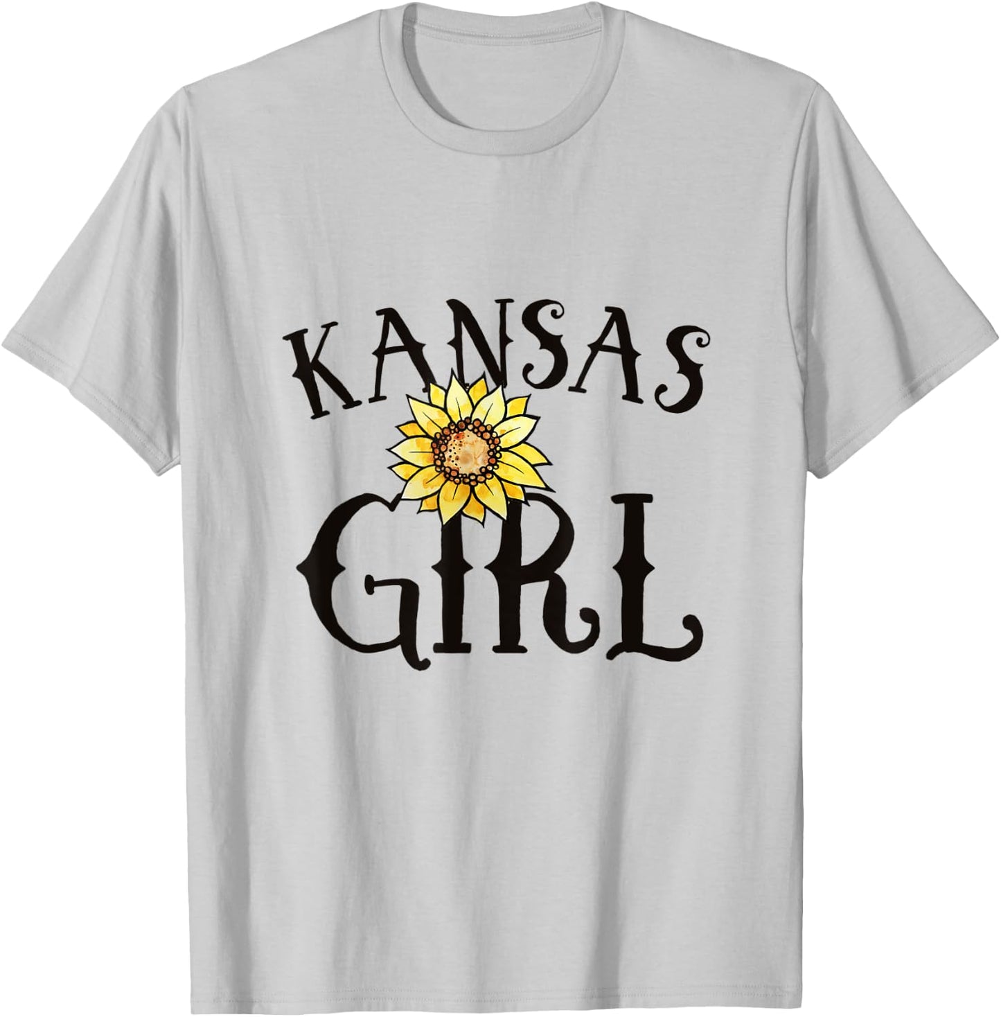 Kansas Girl Sunflowers T-Shirt - T-Shirt | Ash