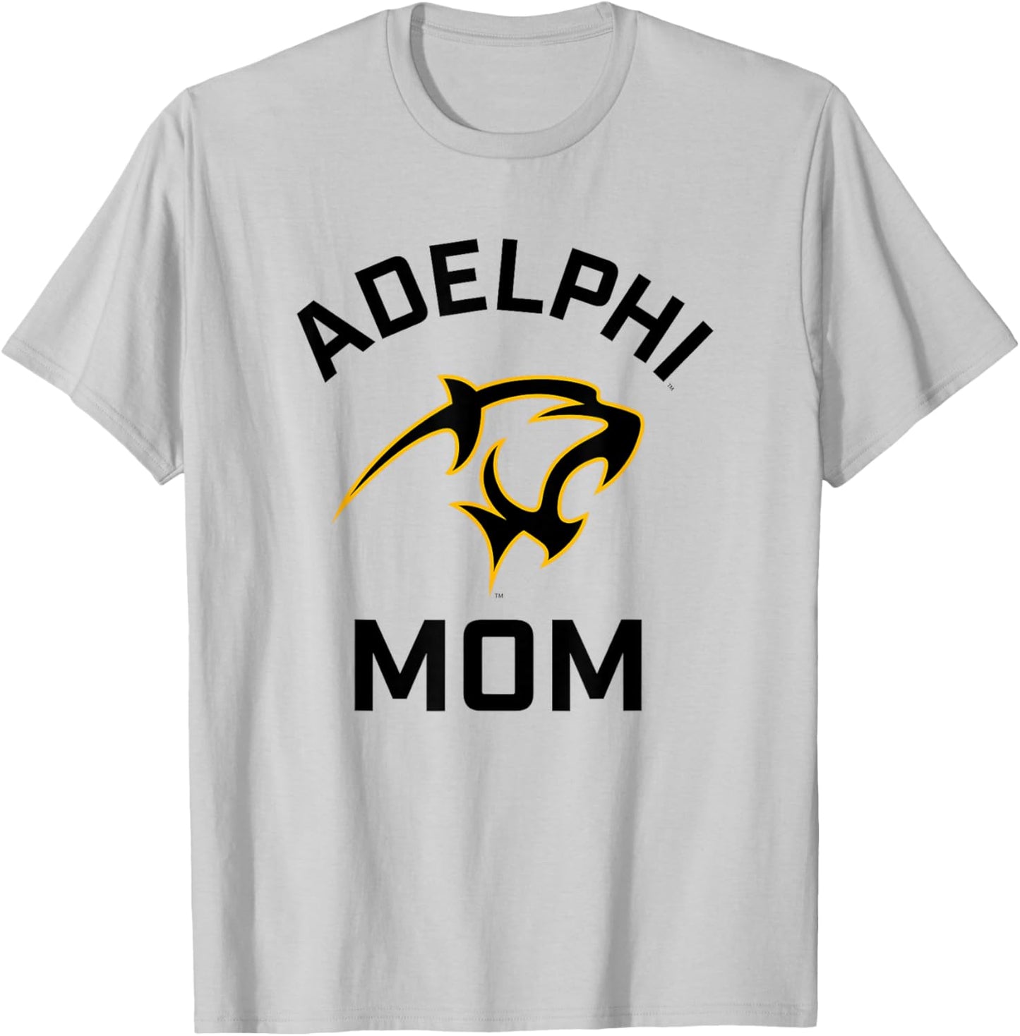 Adelphi University Panthers Arched Mom T-Shirt - T-Shirt | Ash