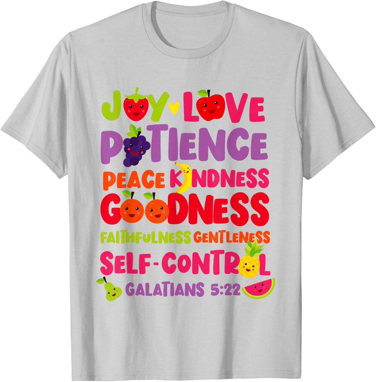Christian Bible Verse Fruit Of The Spirit Galatians 5:22 T-Shirt - T-Shirt | Ash