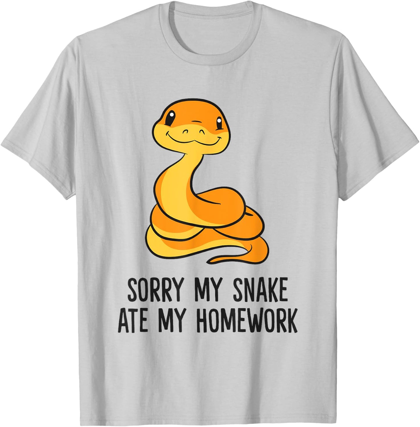 Snake Pet Son Daughter School Sorry My Snake Ate Homework T-Shirt - T-Shirt | Ash