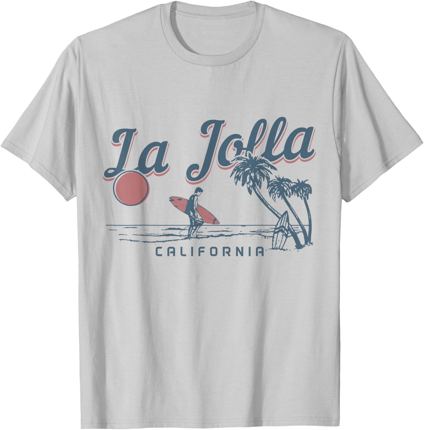 La Jolla California Surf Beach Vintage Souvenir Surfer T-Shirt - T-Shirt | Ash