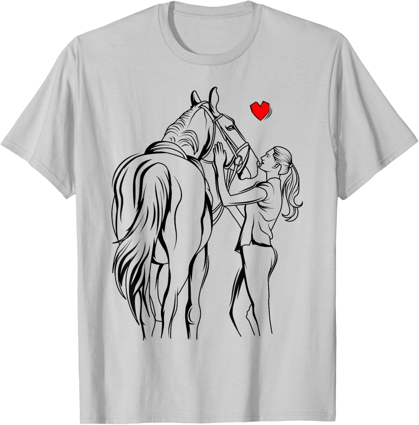 Horse Lover Girl Women Horseback Riding T-Shirt - T-Shirt | Ash