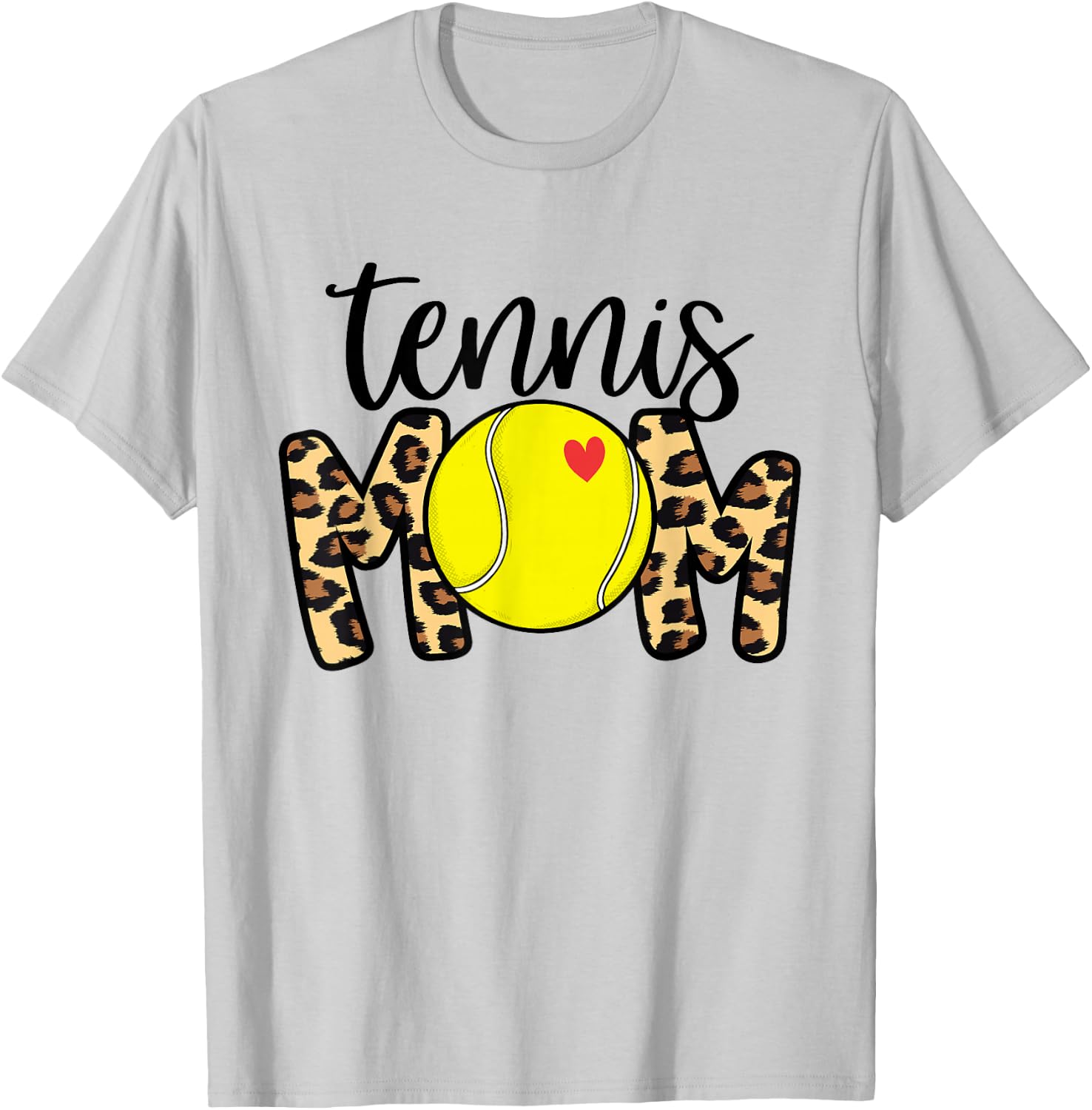 Tennis Mom Leopard Funny Tennis Mom Mother's Day 2021 T-Shirt - T-Shirt | Ash