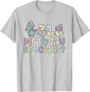 Women Birthday Specialist Dinosaurs Labor and Delivery Nurse T-Shirt - T-Shirt | Ash