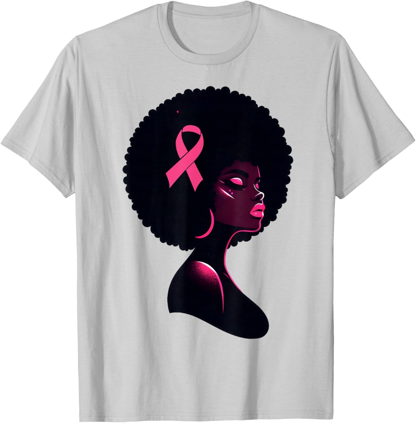 Breast Cancer Black African American Women Support Pink T-Shirt - T-Shirt | Ash