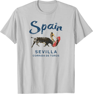 Seville Spain Bullfighting Vintage T-Shirt - T-Shirt | Ash