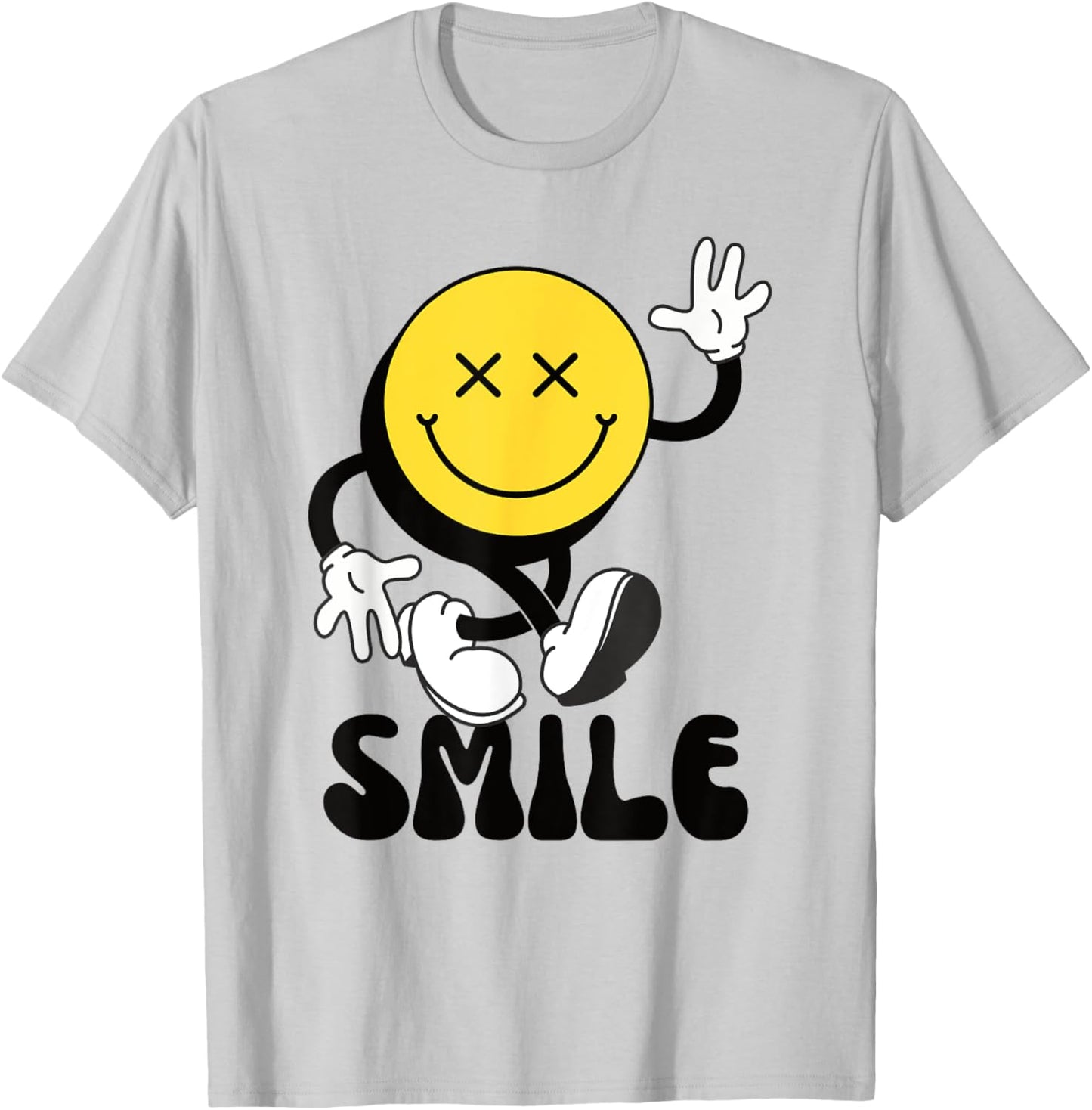70s Yellow Smile Face Shirt Cute Happy Peace Smiling Face T-Shirt - T-Shirt | Ash