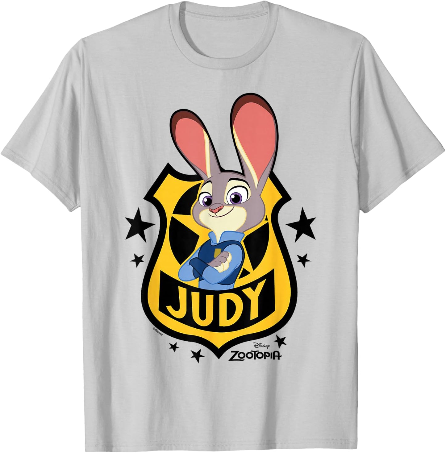 Zootopia - Judy Hopps Police Officer Badge T-Shirt - T-Shirt | Ash
