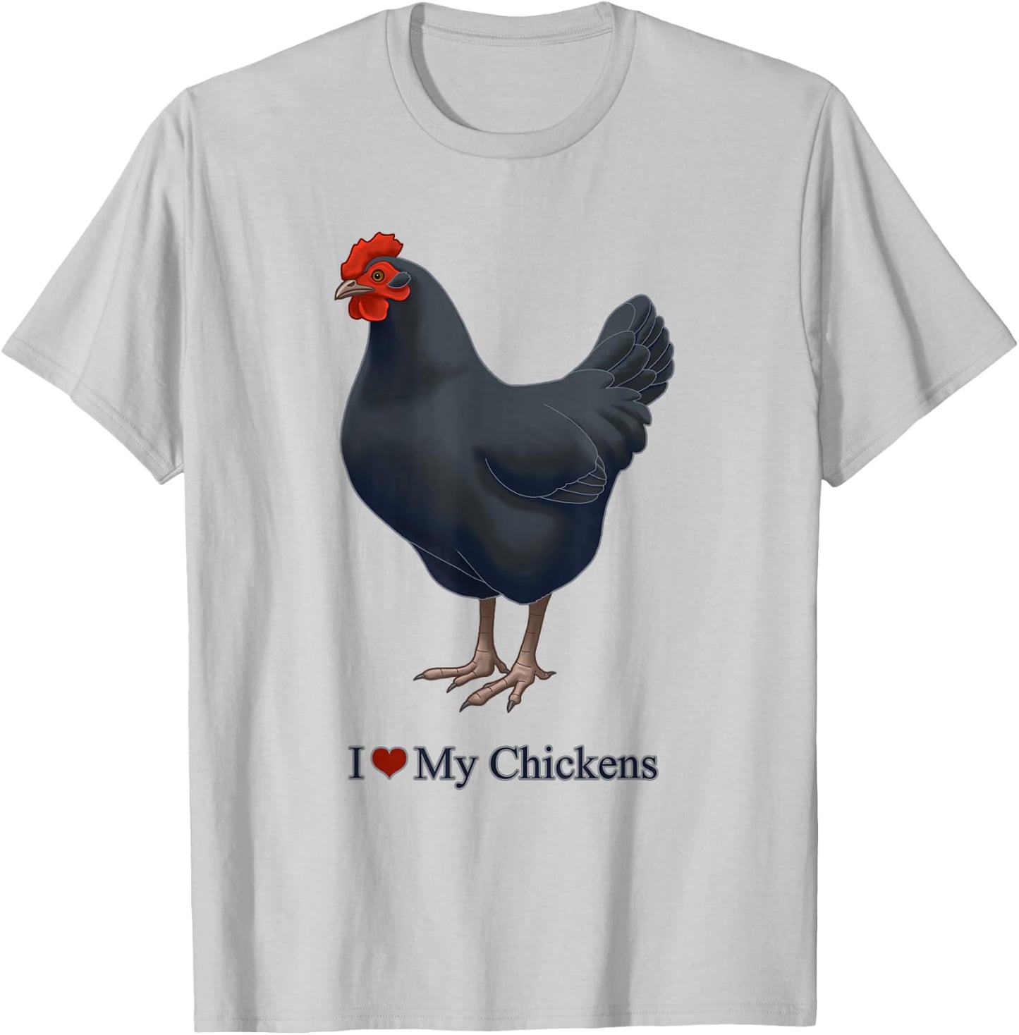 I Heart (Love) My Black Australorp Chicken Hen T-Shirt - T-Shirt | Ash