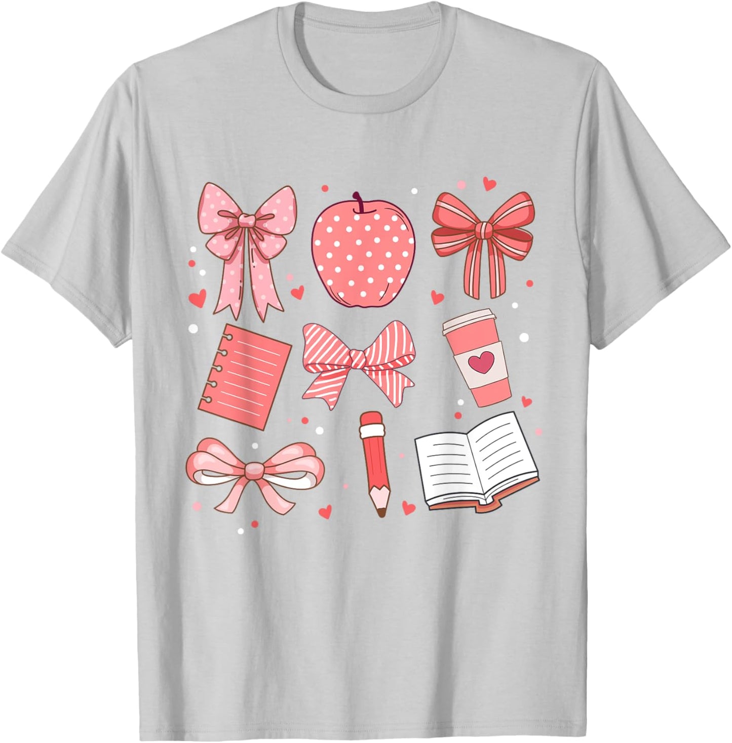 Happy Back To School 1st Day Toddler Girl Boho Coquette Bows T-Shirt - T-Shirt | Ash