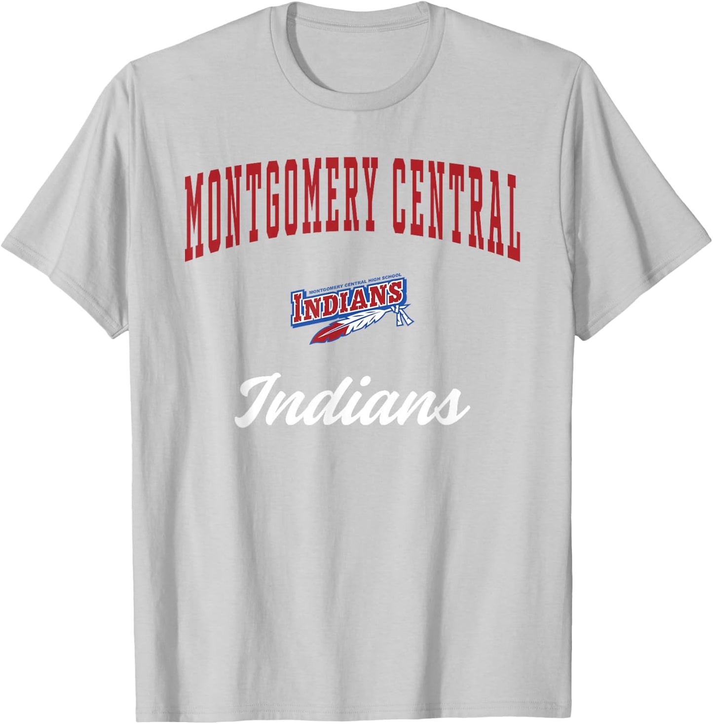 Montgomery Central High School Indians T-Shirt - T-Shirt | Ash