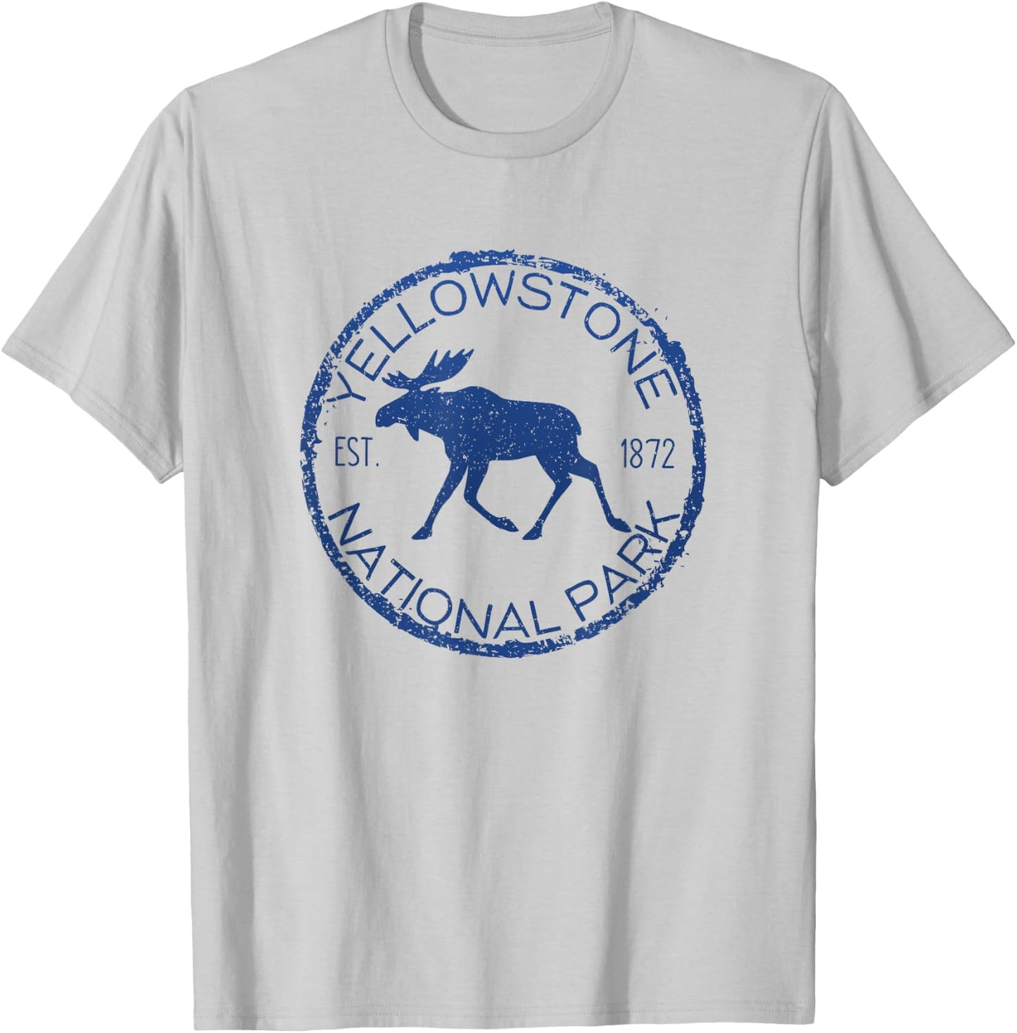 Moose Design Yellowstone National Park Souvenir Hiker's T-Shirt - T-Shirt | Ash