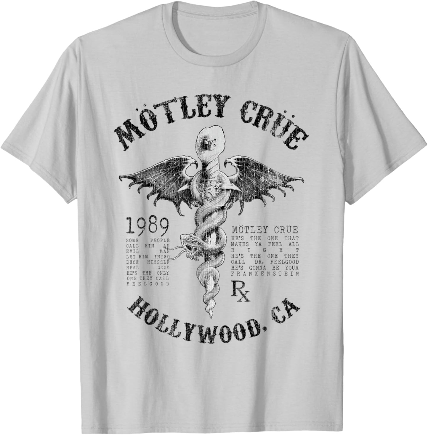 Mötley Crüe – Feel Good Lyrics White T-Shirt - T-Shirt | Ash