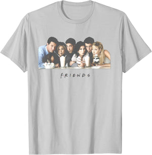 Friends Group Shot Milkshake Logo T-Shirt - T-Shirt | Ash
