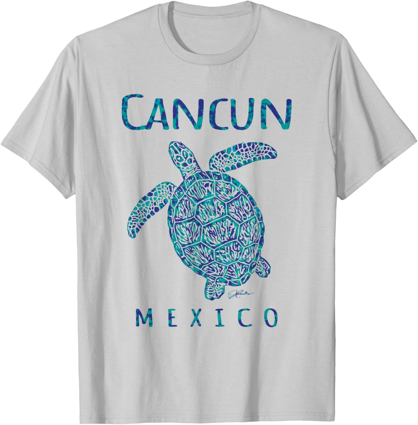 JCombs: Cancun, Mexico, Sea Turtle, Beach T-Shirt - T-Shirt | Ash