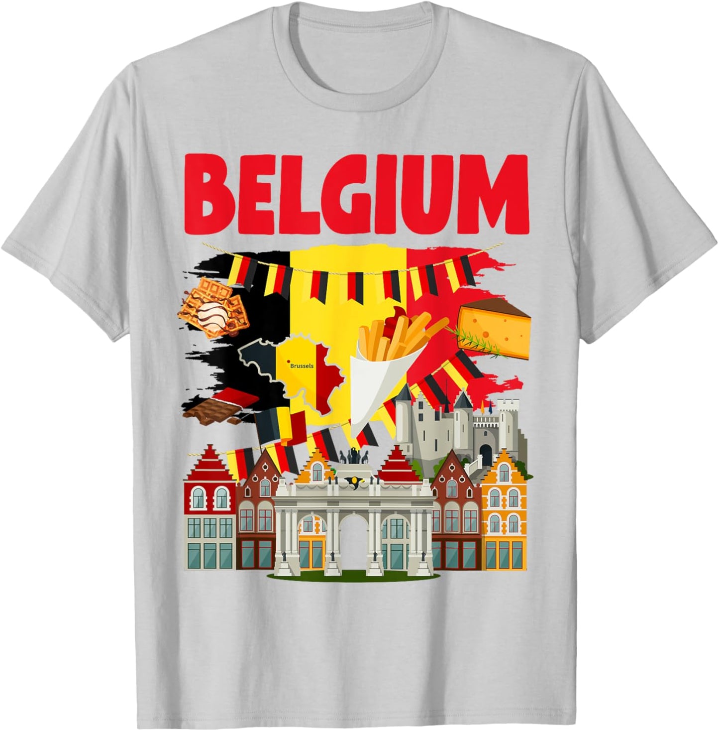 Belgium Flag Outfit Idea For Kids & Novelty Belgian Flag T-Shirt - T-Shirt | Ash
