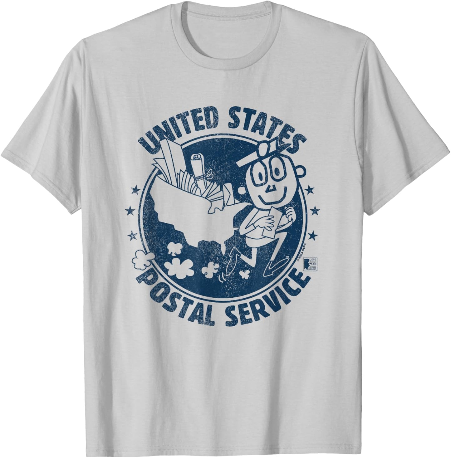 USPS Mr Zip US Postal Service T-Shirt - T-Shirt | Ash
