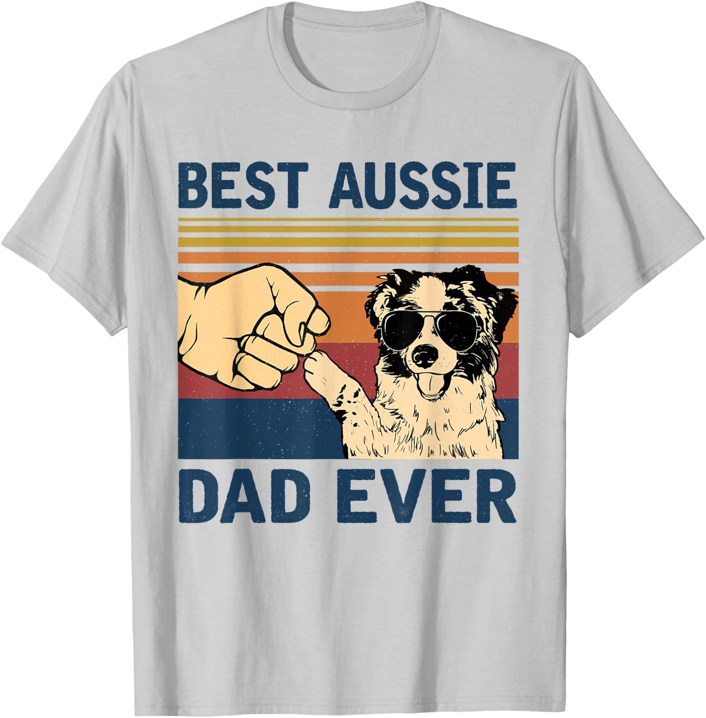 Best Aussie Dad Ever Vintage Aussie Dog Men T-Shirt - T-Shirt | Ash
