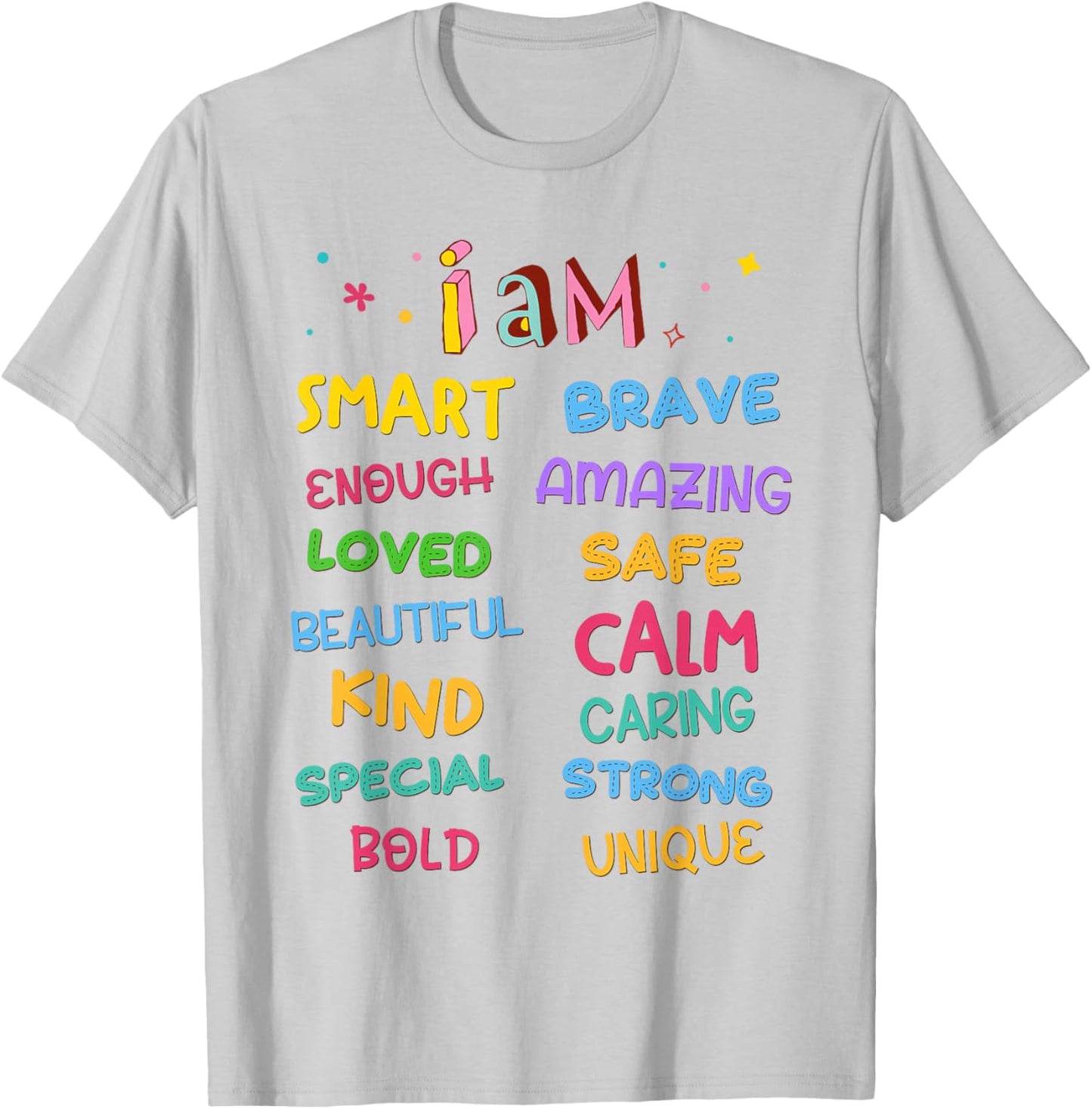 I Am Daily Affirmation Colorful Christian Kids Toddler Girls T-Shirt - T-Shirt | Ash