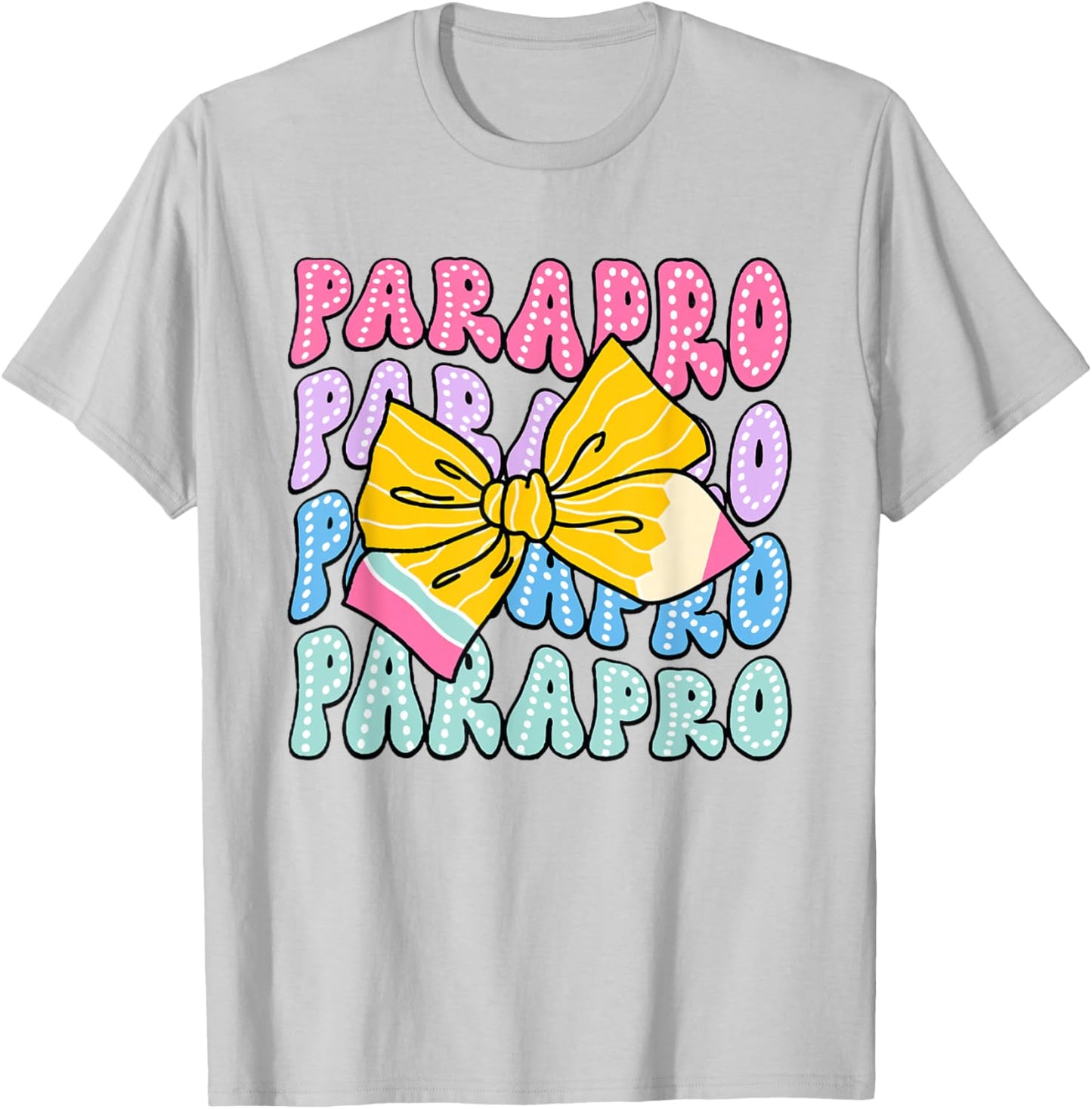 Dalmatian Parapro Pencil Coquette Bow Paraprofessional Squad T-Shirt - T-Shirt | Ash