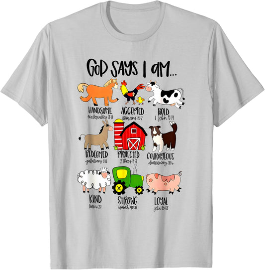 God Says I Am Handsome Accepted Bold T-Shirt - T-Shirt | Ash