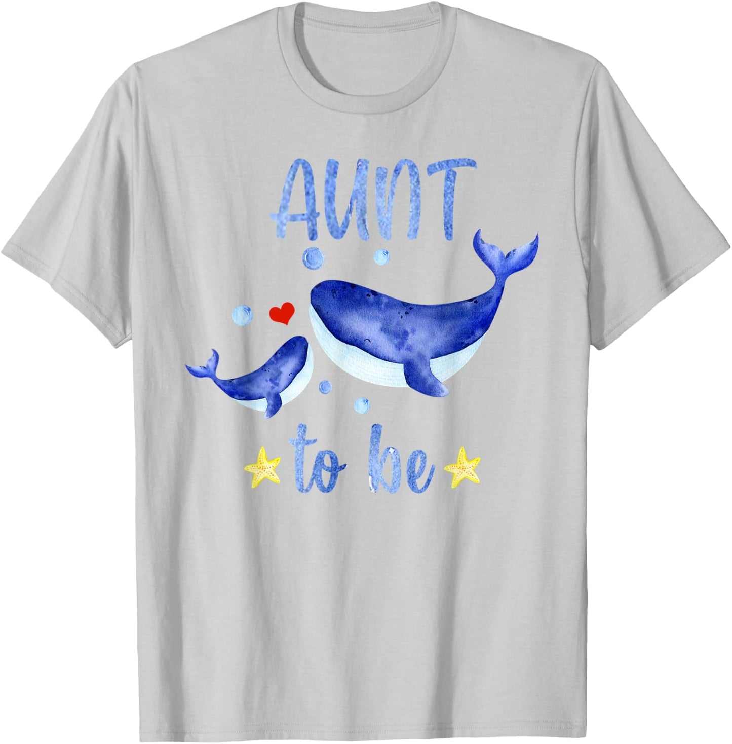 Aunt To Be Whale Baby Shower Sea Animal Themed White T-Shirt - T-Shirt | Ash