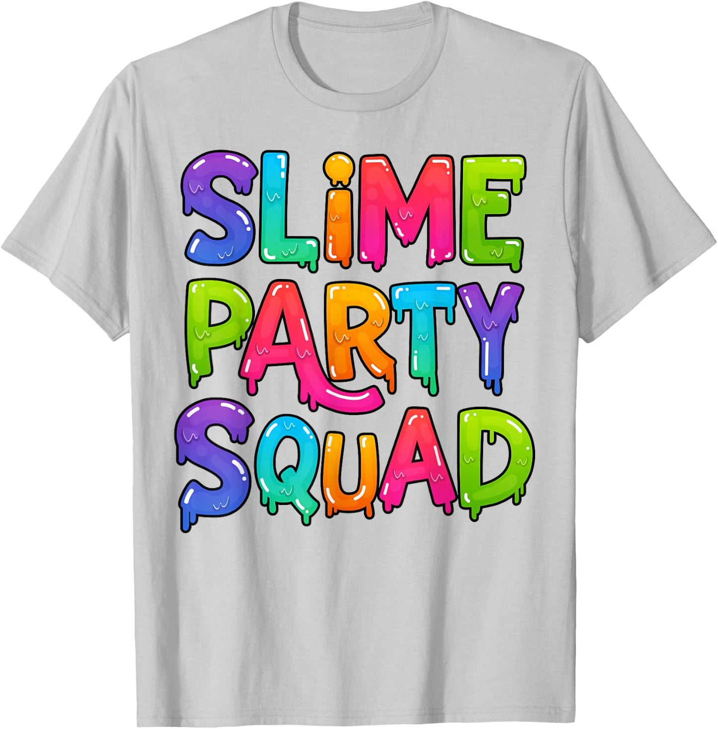 Slime Party Squad Funny Kids Boys Girls Birthday Matching T-Shirt - T-Shirt | Ash