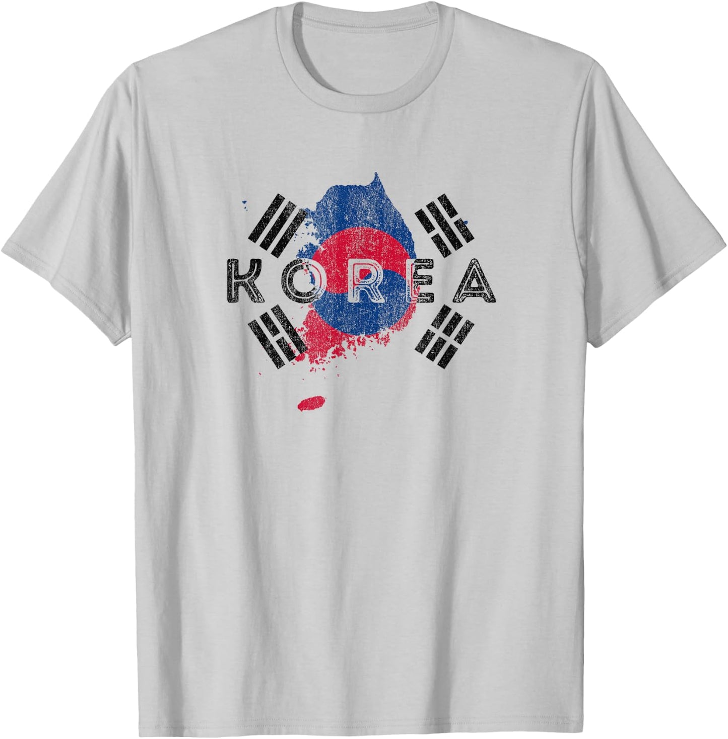 Korean Map and Flag - Unique Korea Word Art Souvenir T-Shirt - T-Shirt | Ash