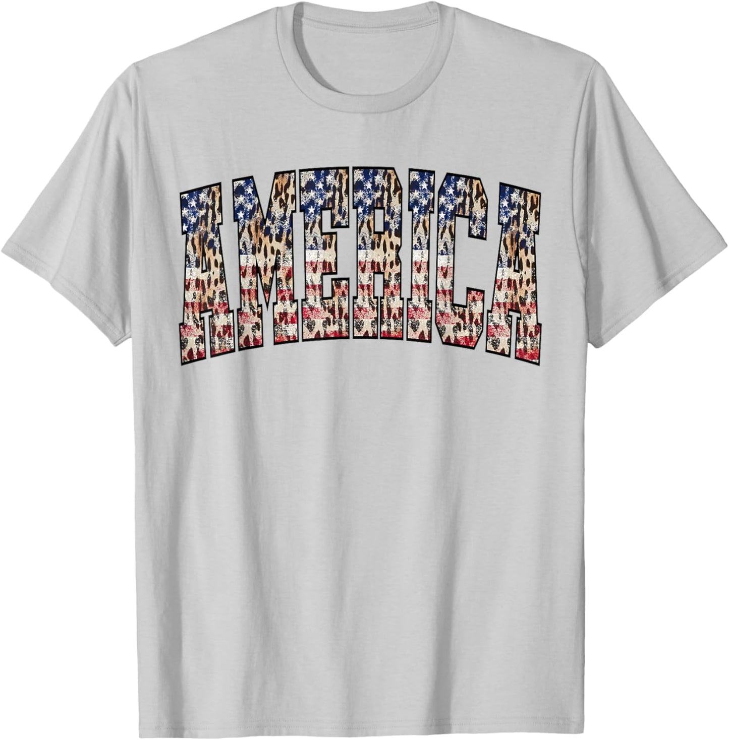 America Flag Leopard Tie Dye Patriotic 4th Of July T-Shirt - T-Shirt | Ash