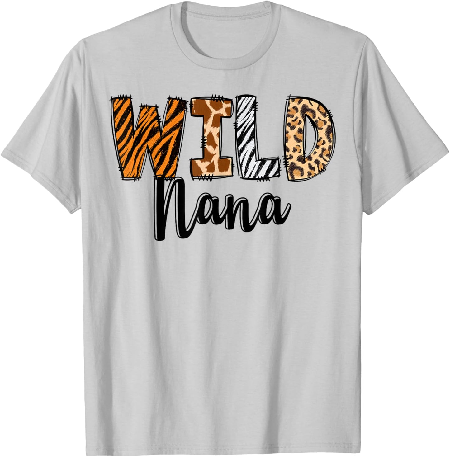 Wild Nana Zoo Born Two Be Wild B-day Safari Jungle Animal T-Shirt - T-Shirt | Ash