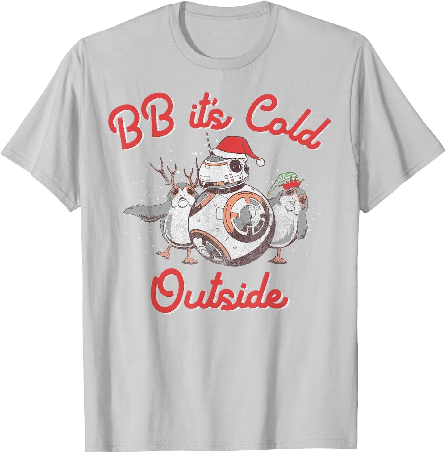 Star Wars Christmas BB It's Cold Outside T-Shirt - T-Shirt | Ash