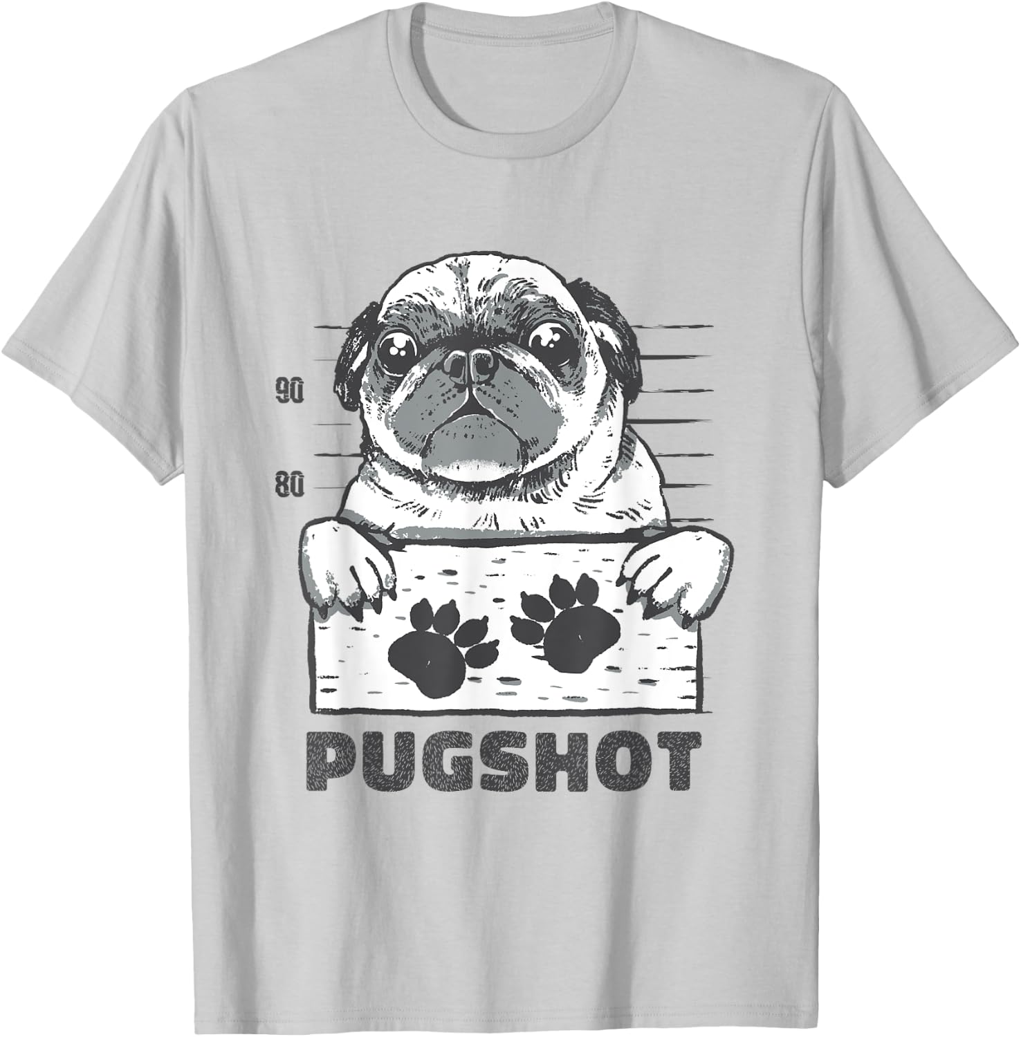 Pugshot - Pug T-Shirt - T-Shirt | Ash