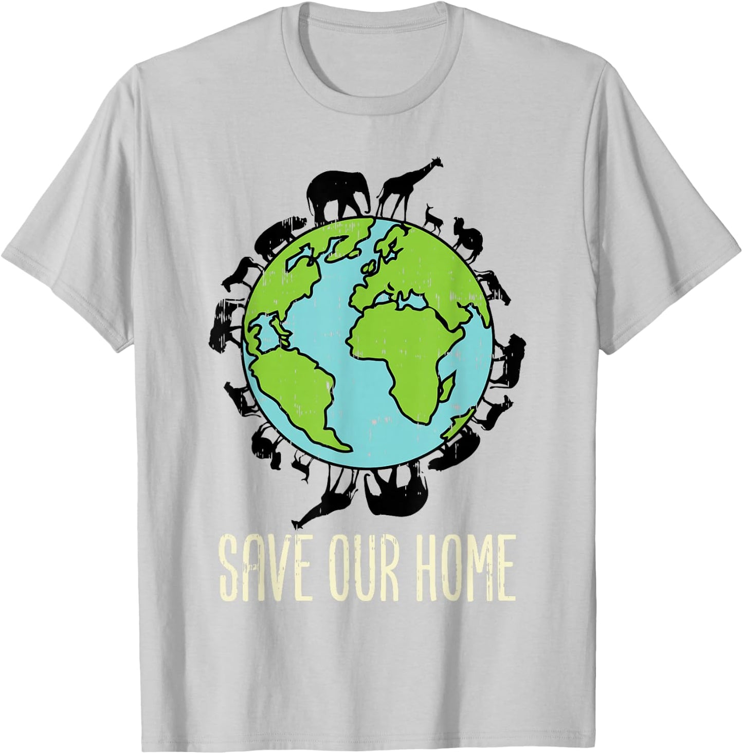 Save Our Home Animals Wildlife Conservation Earth Day Gift T-Shirt - T-Shirt | Ash