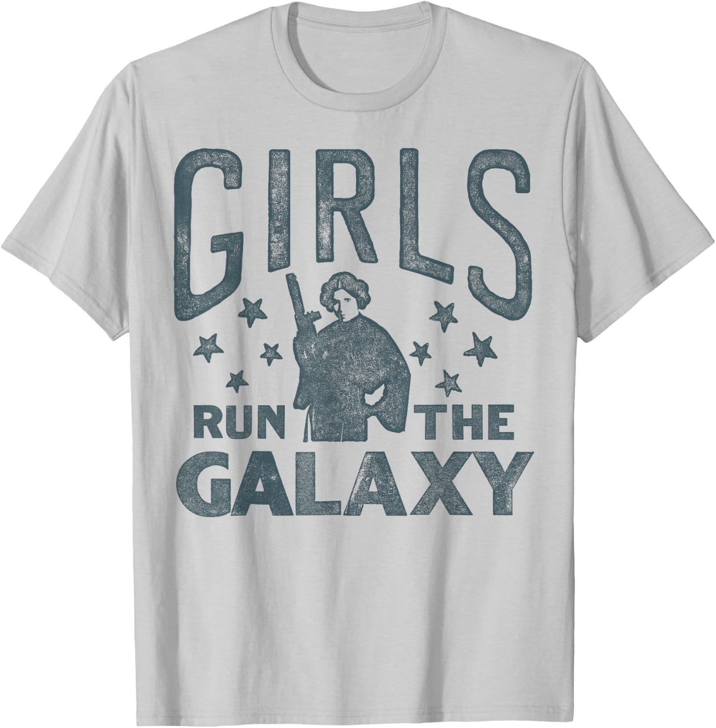 Star Wars Princess Leia Girls Run The Galaxy Stamp T-Shirt - T-Shirt | Ash