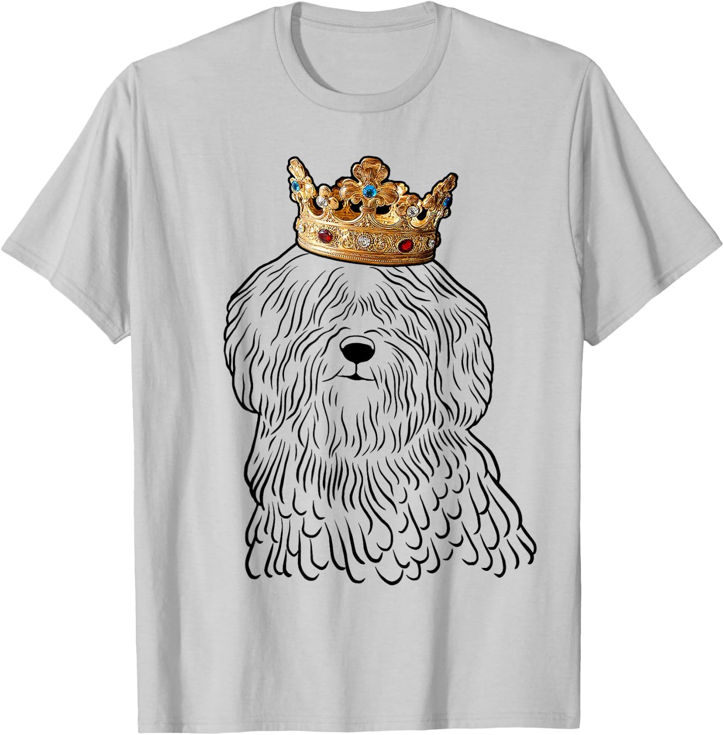 Puli Dog Wearing Crown T-Shirt - T-Shirt | Ash