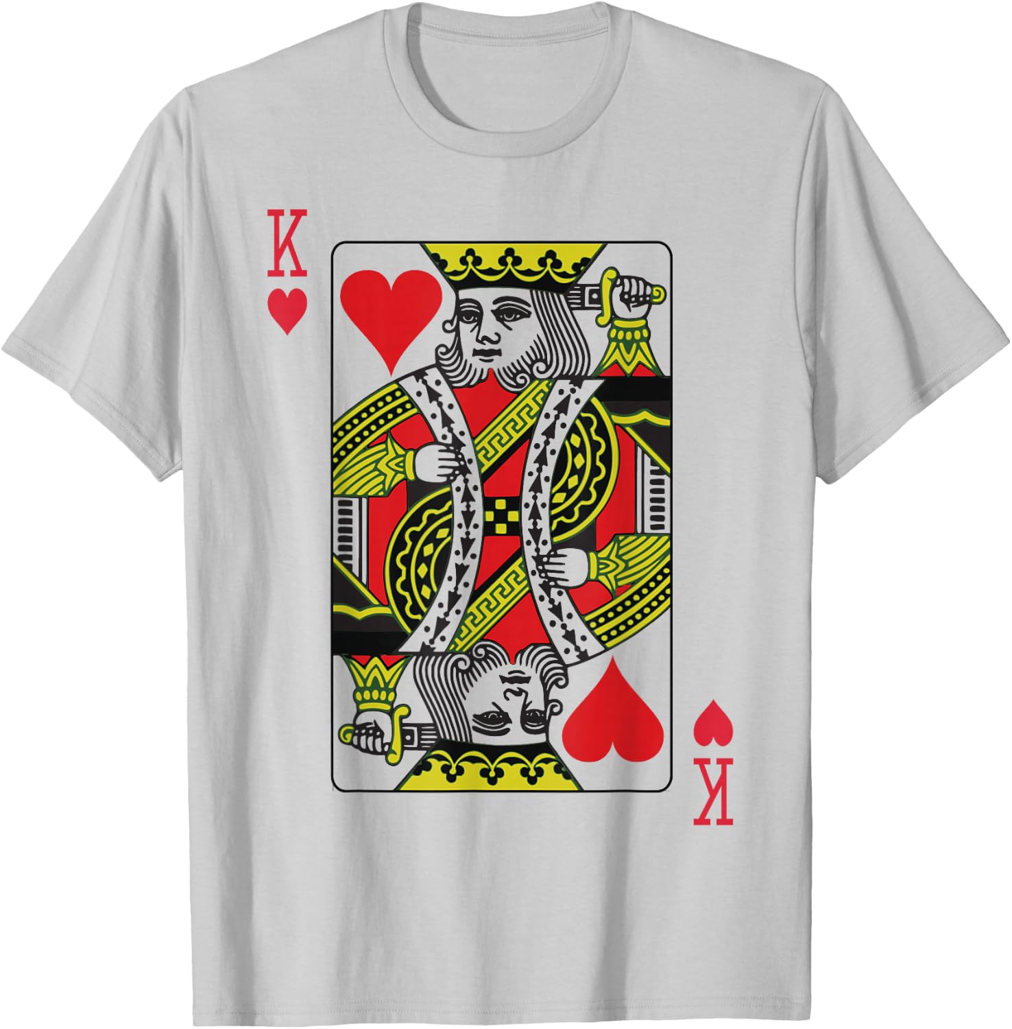 KING of HEARTS Mardi Gras carnival costume playing card T-Shirt - T-Shirt | Ash