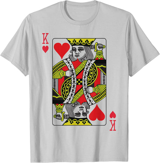 KING of HEARTS Mardi Gras carnival costume playing card T-Shirt - T-Shirt | Ash