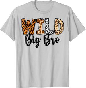 Wild Big Bro Zoo Born Two Be Wild B-day Safari Jungle Animal T-Shirt - T-Shirt | Ash