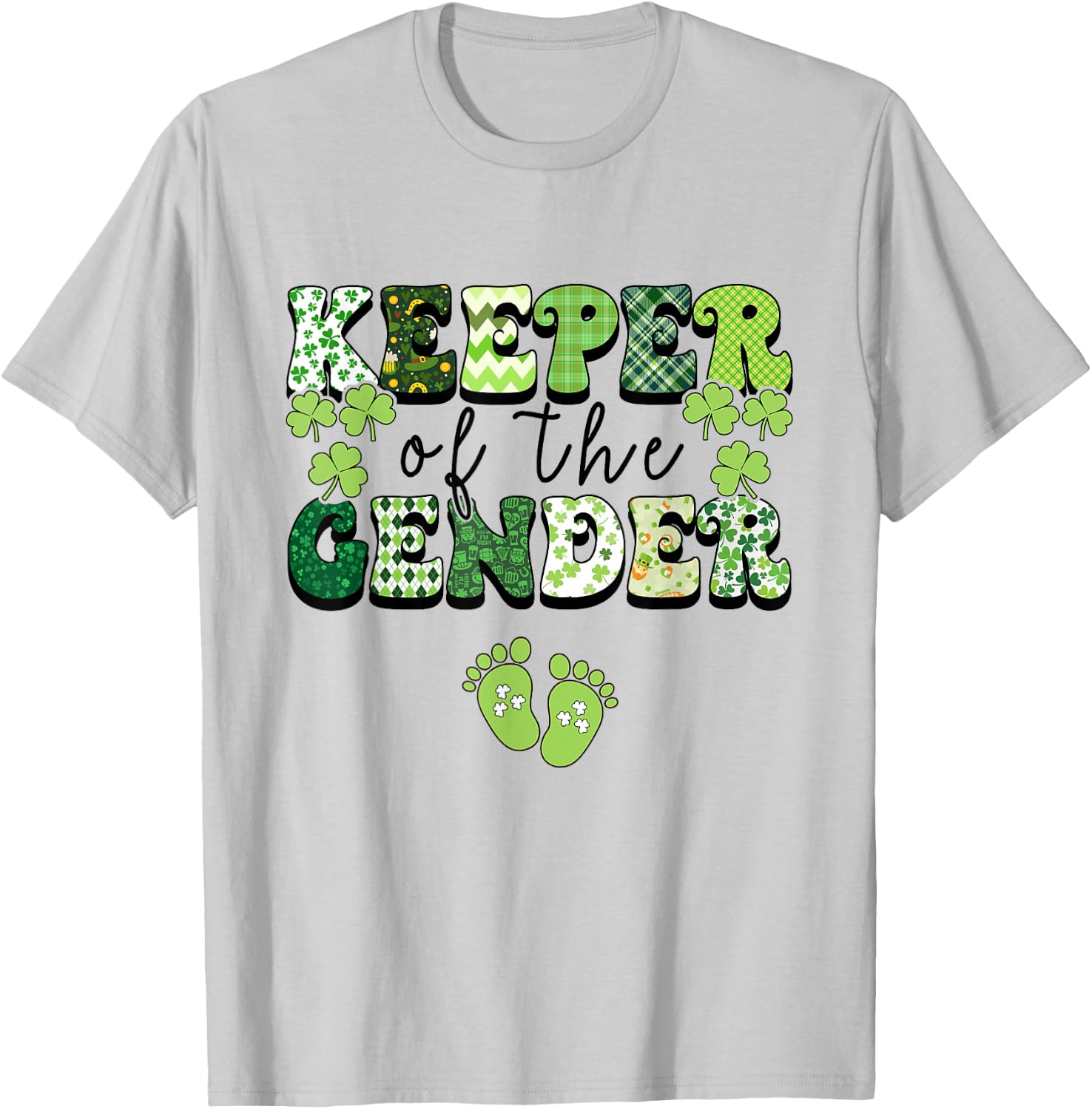 Keeper Of The Gender Reveal Baby Pregnancy St Patrick's Day T-Shirt - T-Shirt | Ash