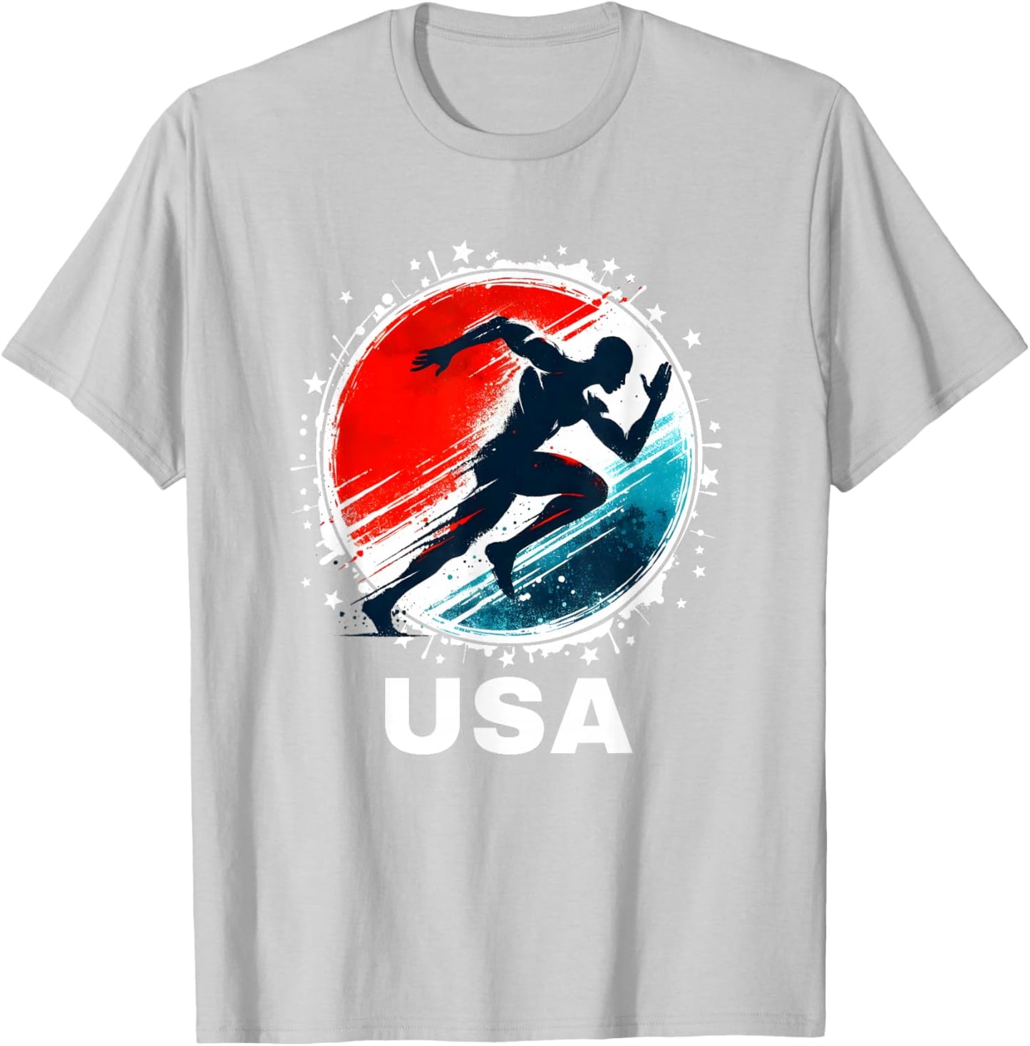 Track & Field USA Go USA Running USA Flag Track Field T-Shirt - T-Shirt | Ash