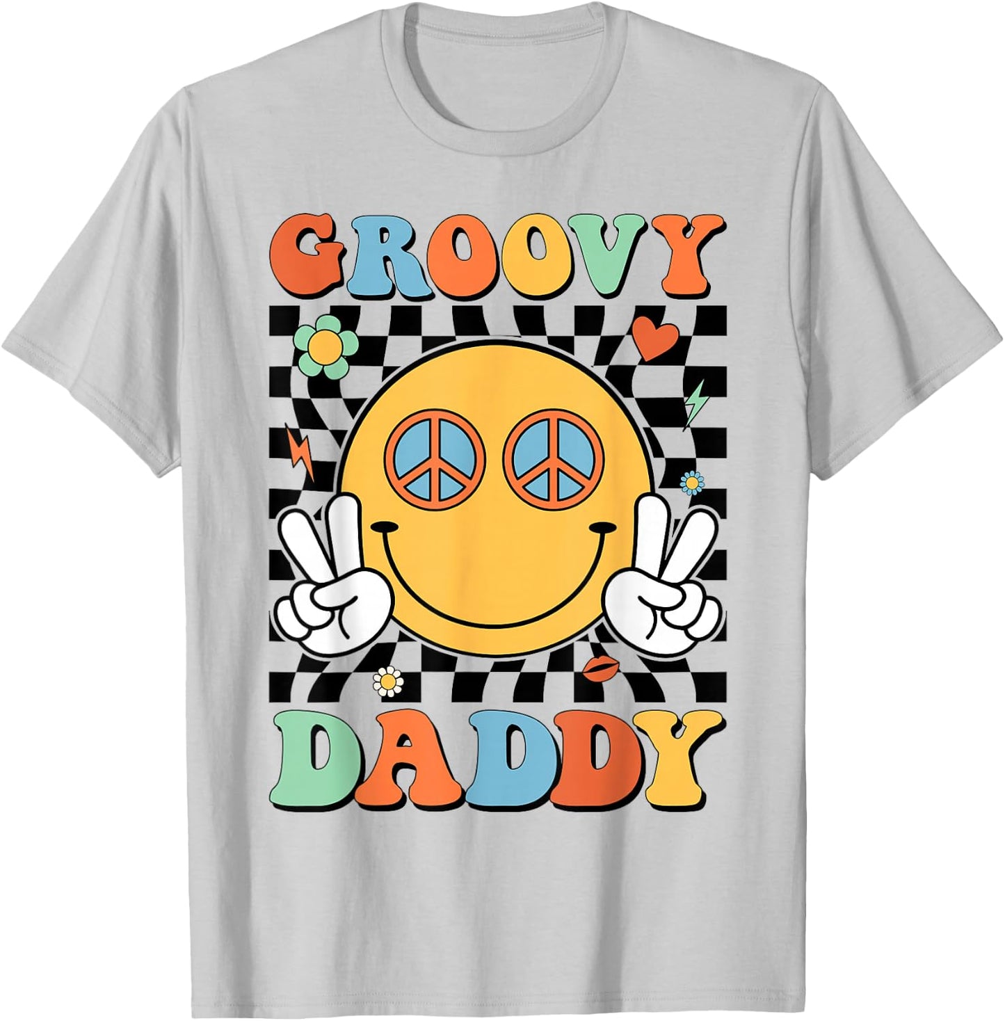 Groovy Daddy Matching Family 70s 80s Retro Hippie Costume T-Shirt - T-Shirt | Ash