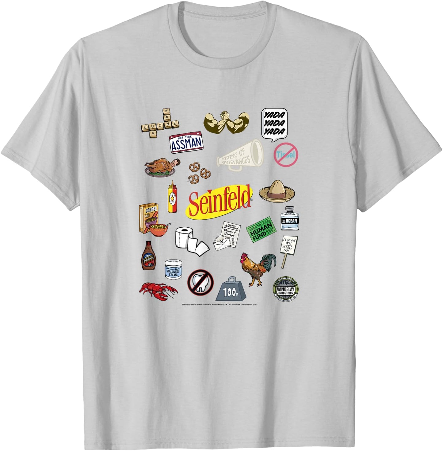 Seinfeld Inside Joke Prop Collage T-Shirt - T-Shirt | Ash