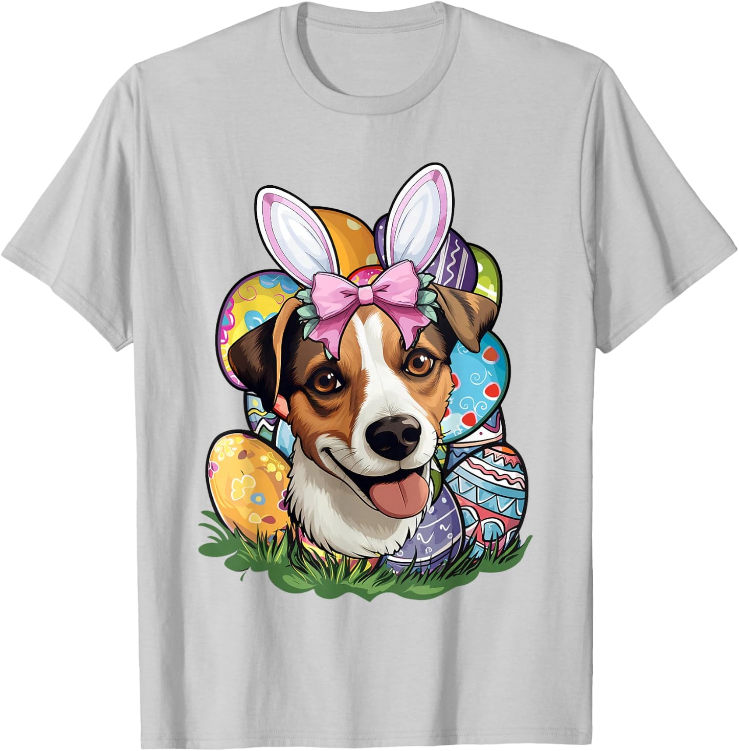 Funny Easter Bunny Jack Russell Terrier T-Shirt - T-Shirt | Ash