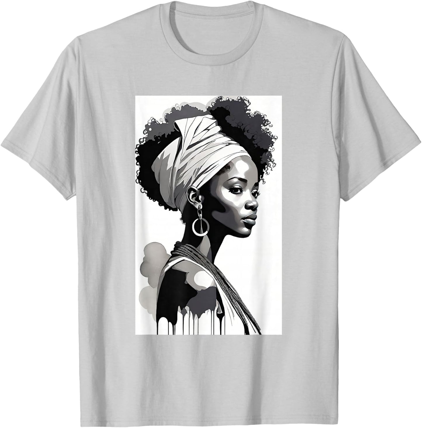 Afro Women Artwork African Women Graphic T-Shirt - T-Shirt | Ash